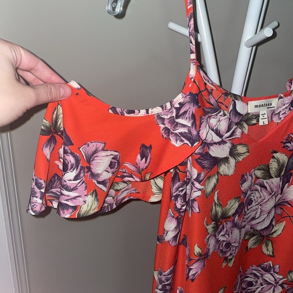 Red floral print dress - Picture 2 of 4